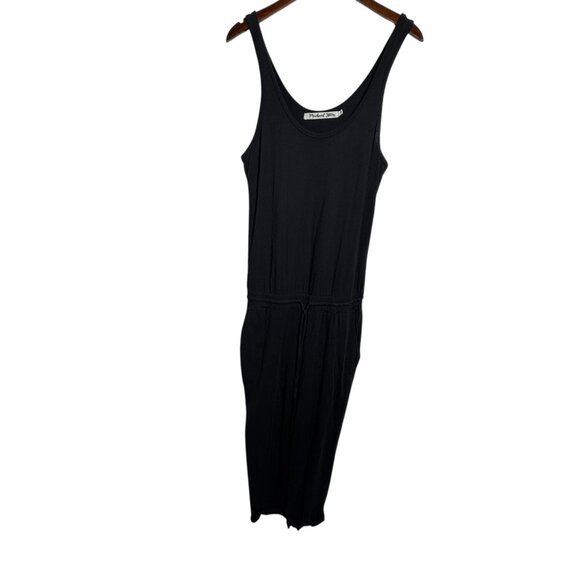 Michael Stars Black Tank Crop Jumpsuit Modal Cotton Made USA Style 9580 medium - Picture 3 of 10